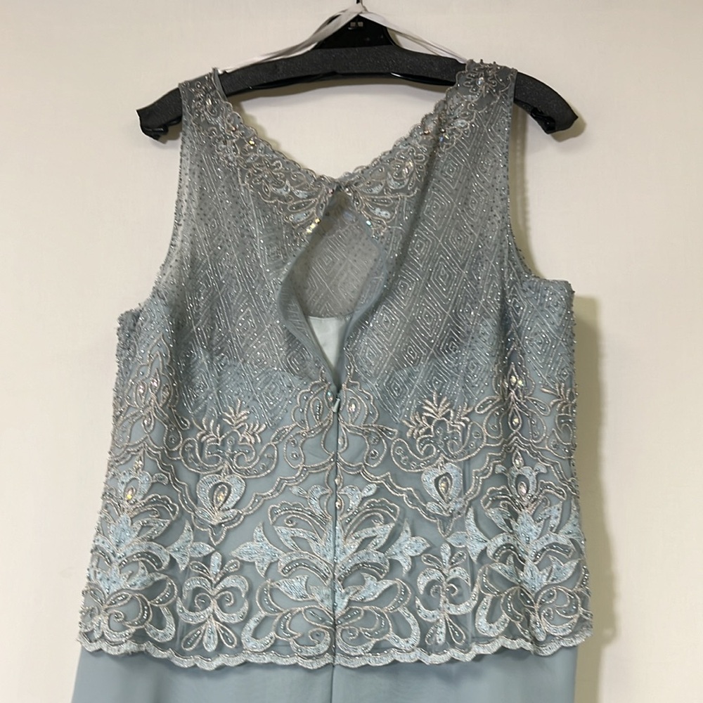 Montage by Mon Cheri beaded bodice sleeveless fit and flare long Gown - Picture 9 of 13